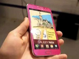 Samsung Galaxy Note in het roze