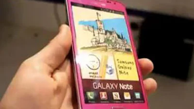 Samsung Galaxy Note in het roze