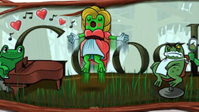 Rossini Google Doodle met kikkers
