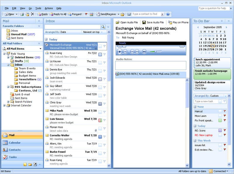 Sms-berichten versturen met Outlook 2007