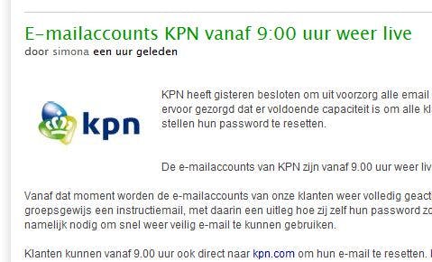 KPN: mail weer live vandaag