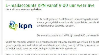 KPN: mail weer live vandaag