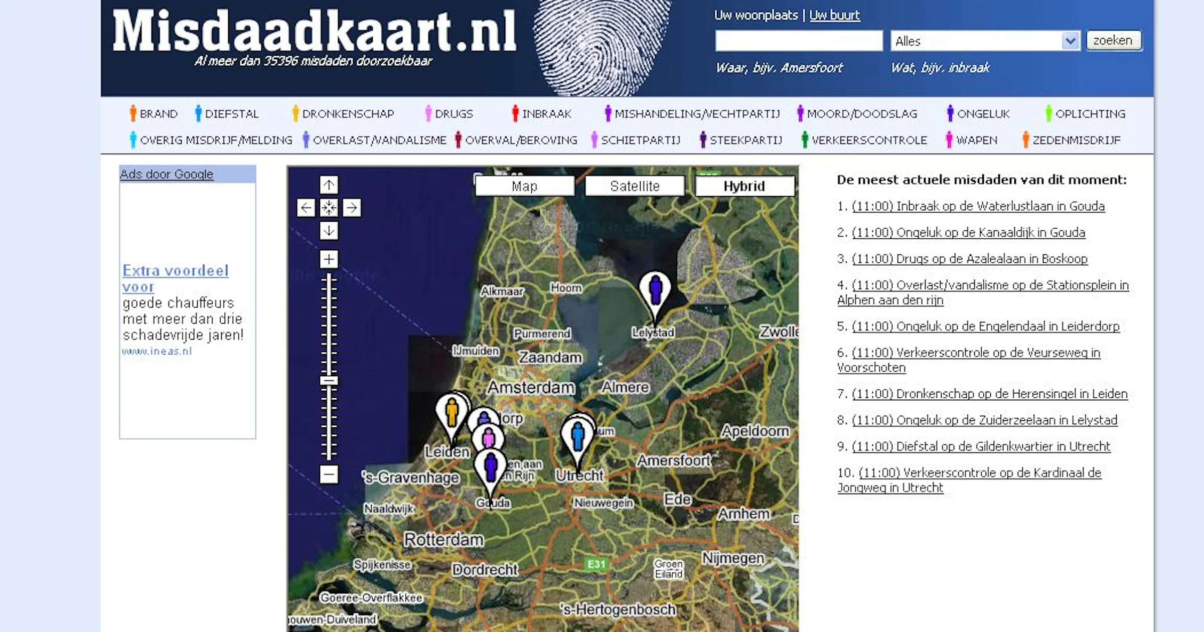 Hoe misdadig is uw buurt?
