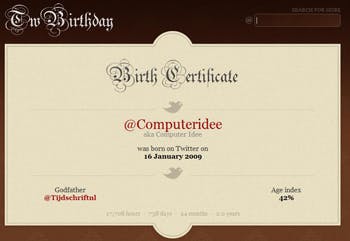 Geboortekaartje van uw Twitter-account
