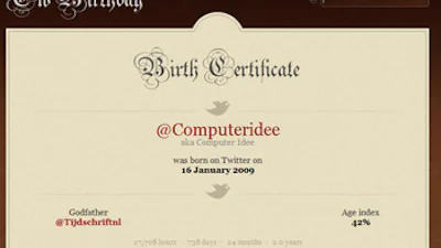 Geboortekaartje van uw Twitter-account