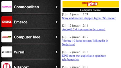 Computer Idee opgenomen in iPhone app