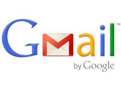 Gmail-logo avond voor lancering in elkaar geflanst