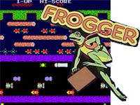 Man aangereden door het naspelen van het spel Frogger
