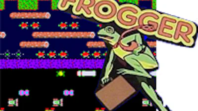 Man aangereden door het naspelen van het spel Frogger