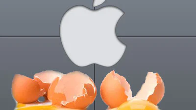 Apple Store bekogeld met eieren