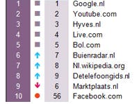 Top 20 sites van 2010 in Nederland
