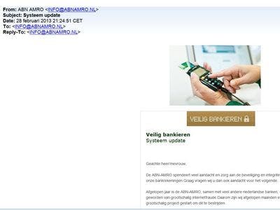 ABN AMRO phishing niet van echt te onderscheiden