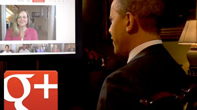 Obama live in Google+ Fireside Hangout