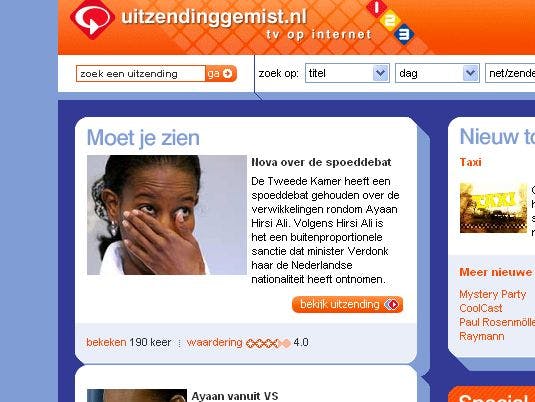 Hirsi Ali en single boeren veroorzaken online kijkpiek