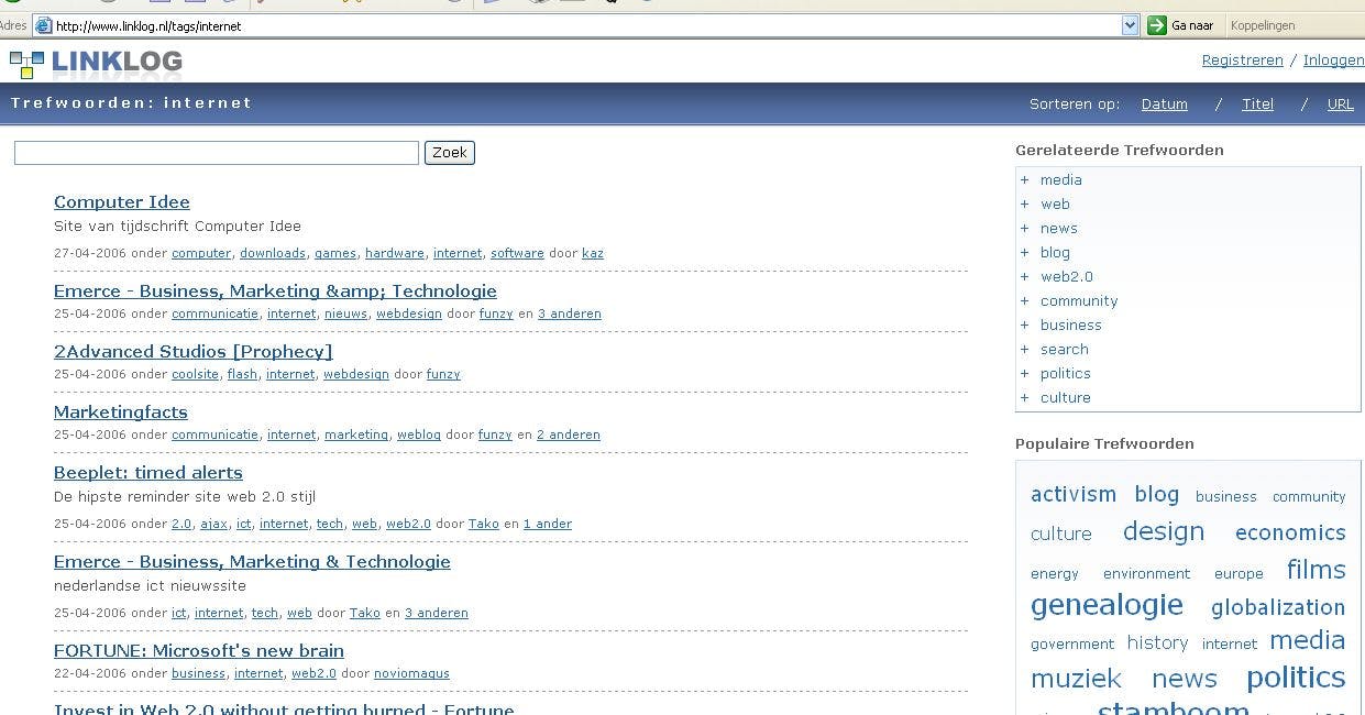 Al uw bookmarks op één site