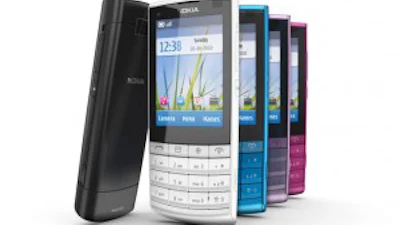 Nokia X3 met toetsen een aanraakscherm