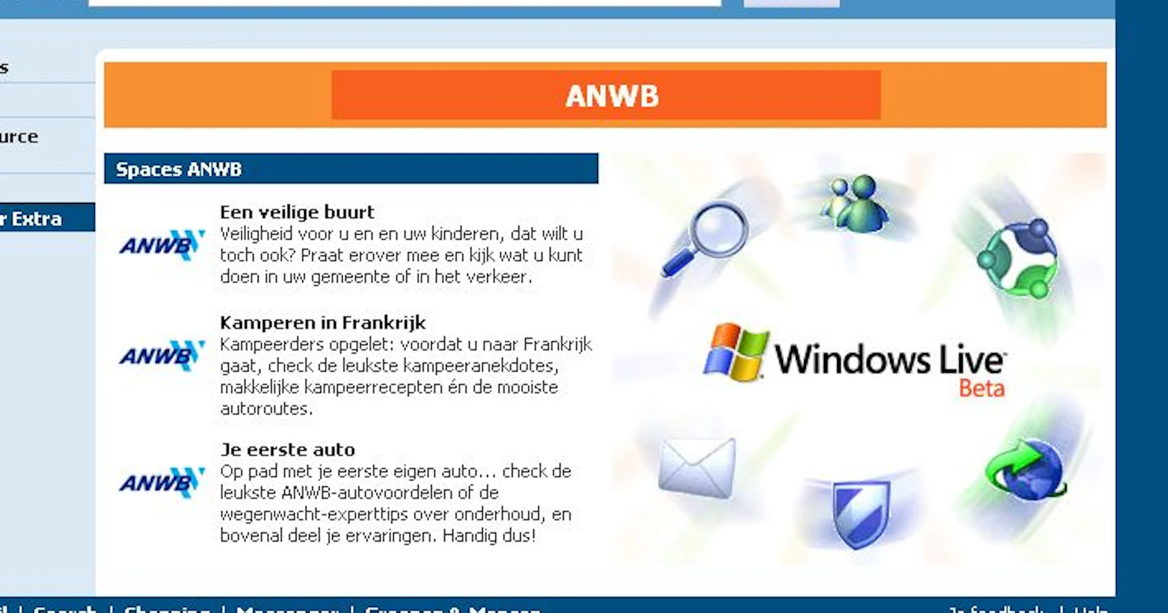 ANWB en MSN doen proef met MSN Spaces