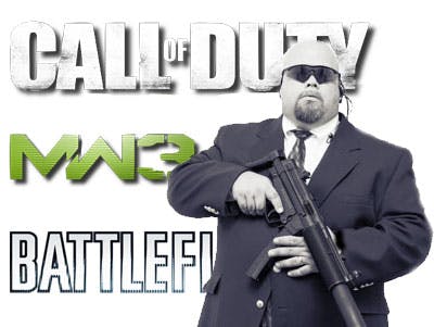 Battlefield 3 en Modern Warfare 3-bodyguard te huur