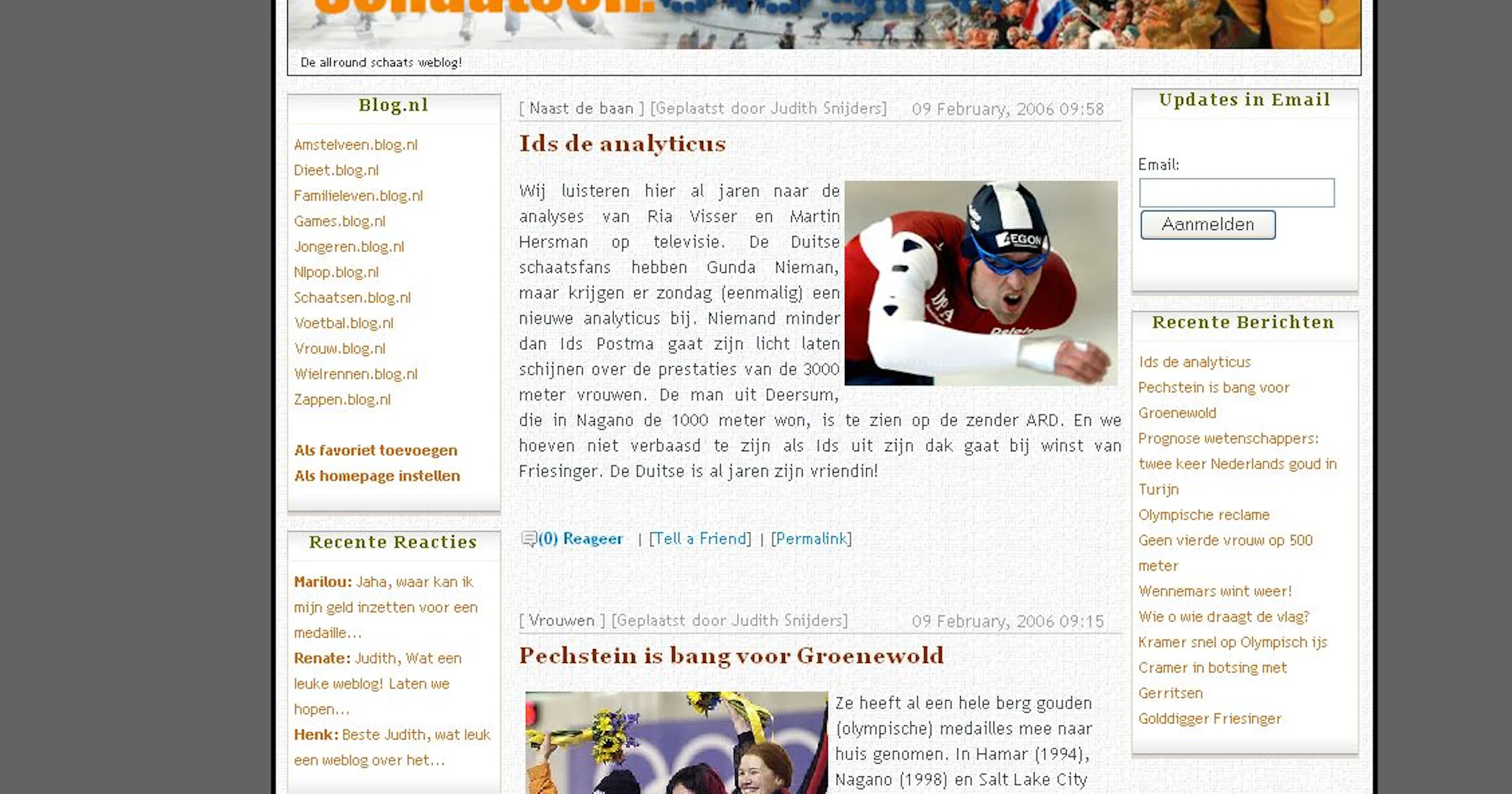 Nieuw schaatsblog van start gegaan