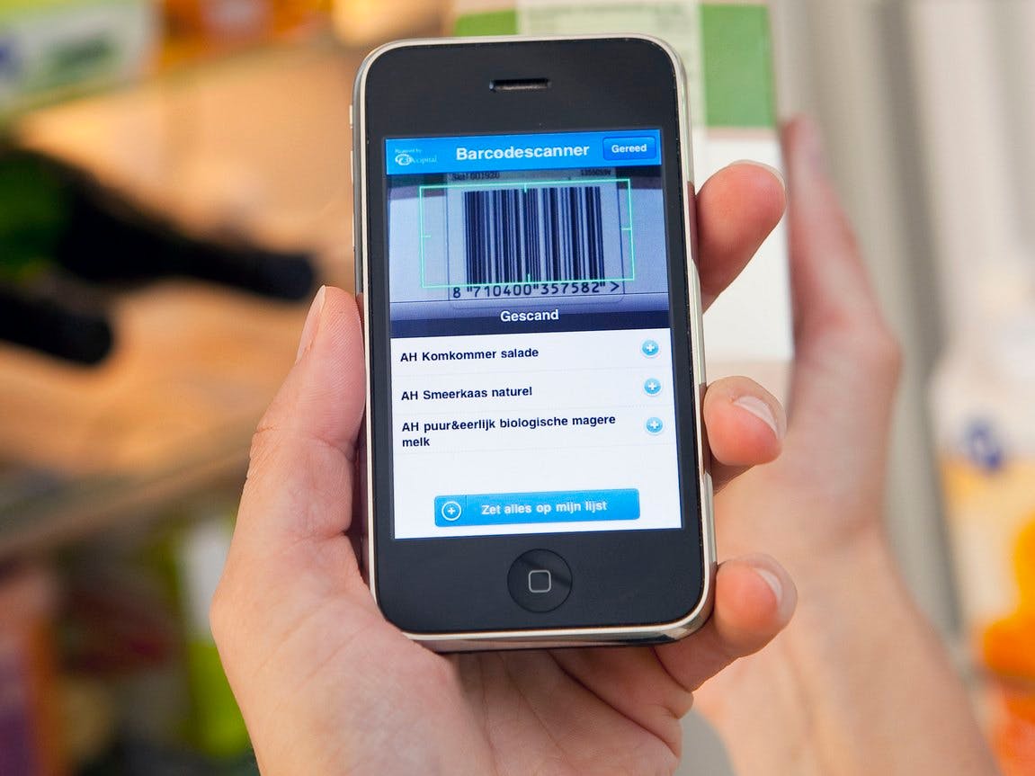 Barcodes scannen = boodschappenlijst maken