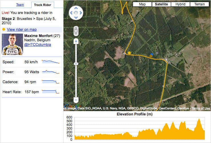 Tour de France-ploeg live te volgen via Google Maps