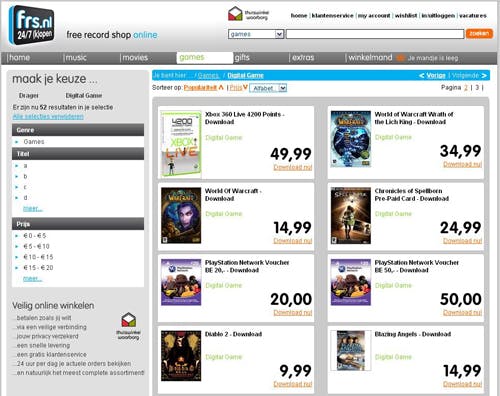 Free Record Shop biedt games ter download aan