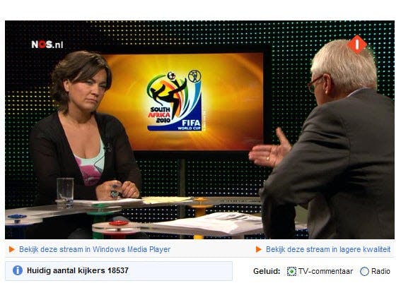 WK 2010: NOS niet meer via Eurovisionsports.tv