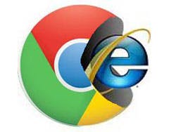 Chrome wint terrein op IE