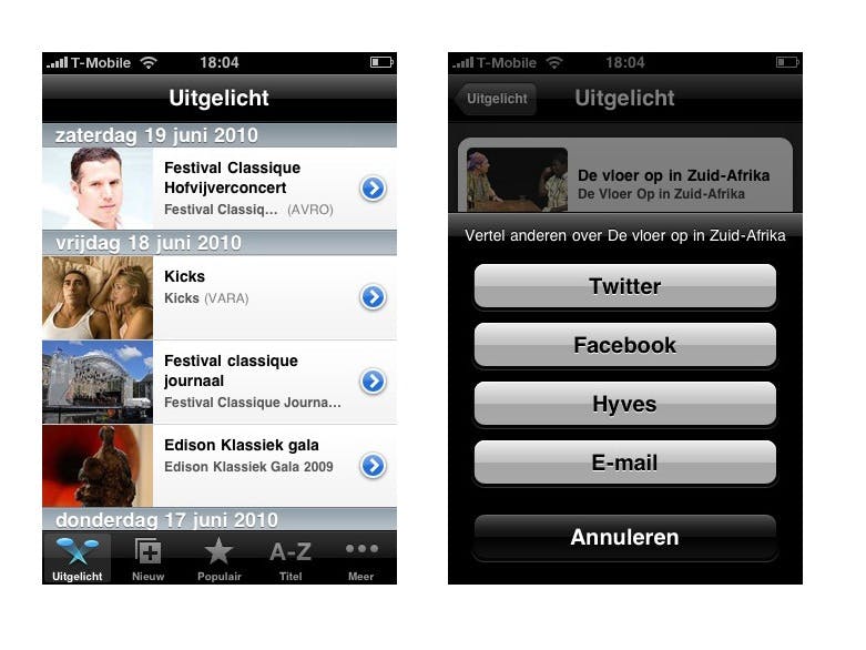 Uitzending Gemist voor de iPhone volledig vernieuwd