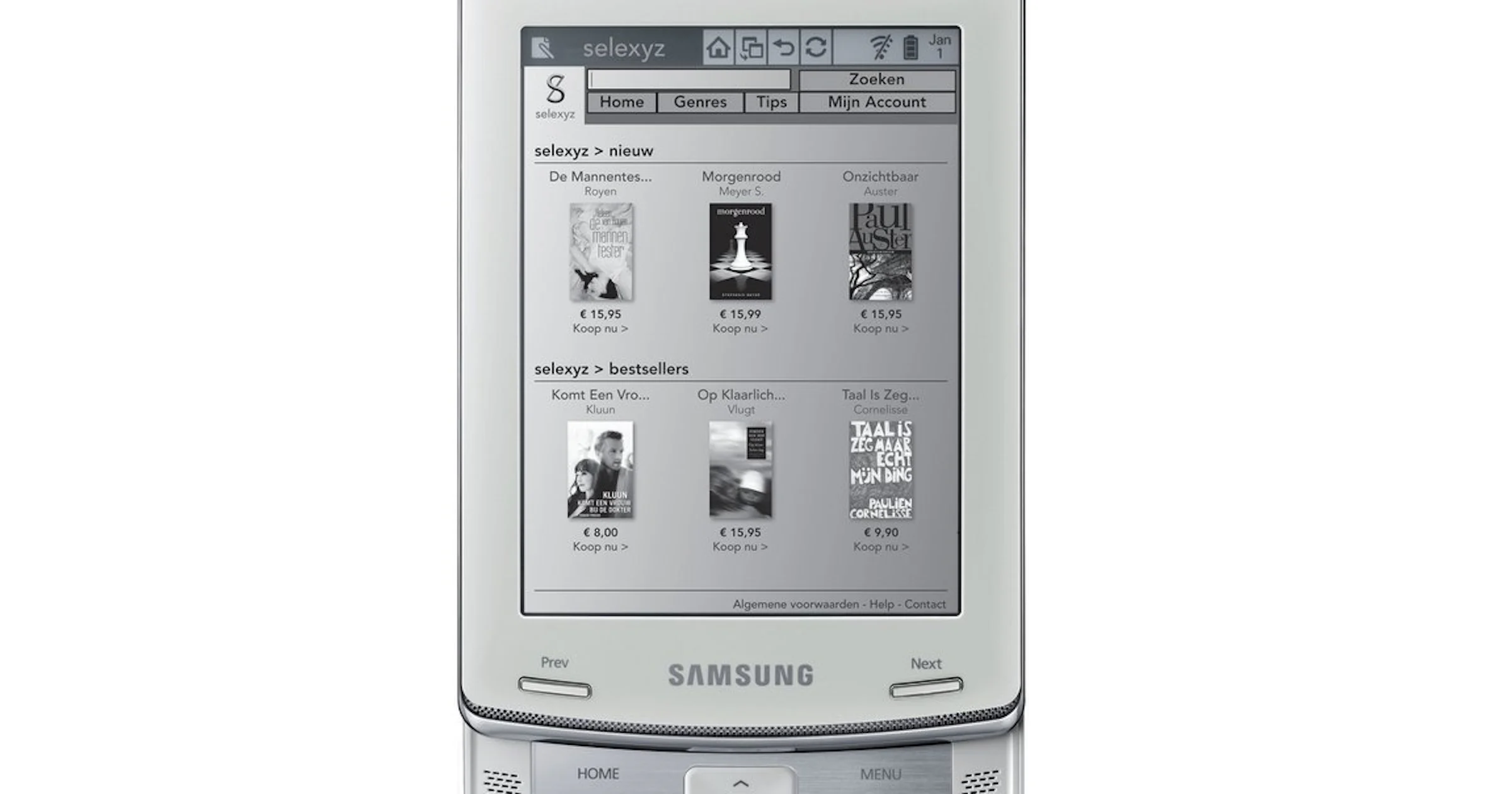 Draadloos boeken downloaden met e-reader Samsung