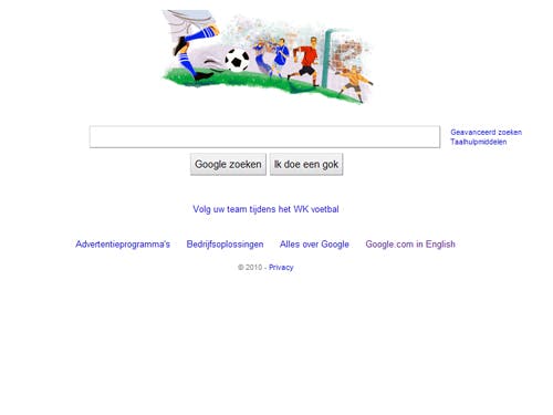 Homepage Google weer wit