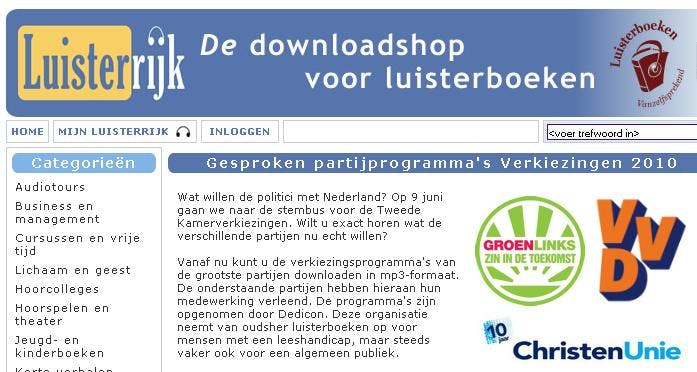 Luistert: Verkiezingsprogramma in mp3