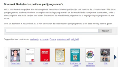 Zoekmachine voor verkiezingsprogramma's