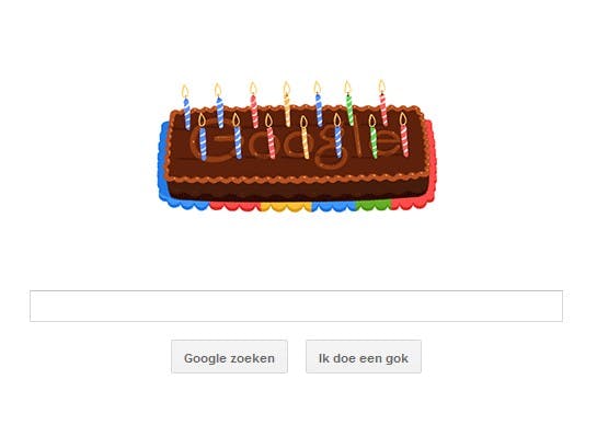Google is jarig en viert dat met een Google Doodle