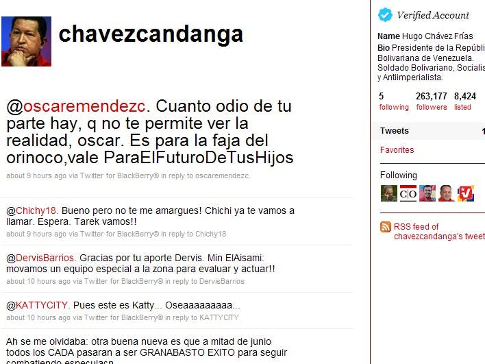 Venezuelaanse president huurt 200 Twitteraars in