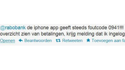 Rabobank: storing bij mobiel bankieren-apps