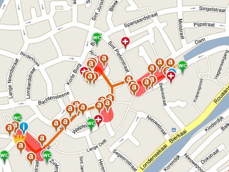 Wandeling Koningin te volgen via Google Maps