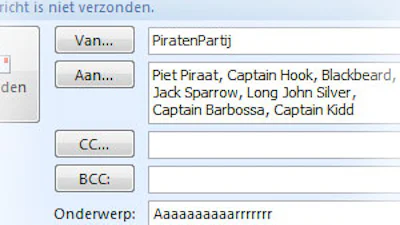 PiratenPartij lekt mailadressen via groepsmail