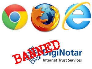 IE, Chrome en Firefox blokkeren DigiNotar-certificaten