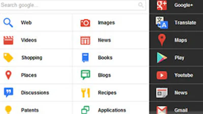Google Chrome Black Menu extensie voor Google-diensten