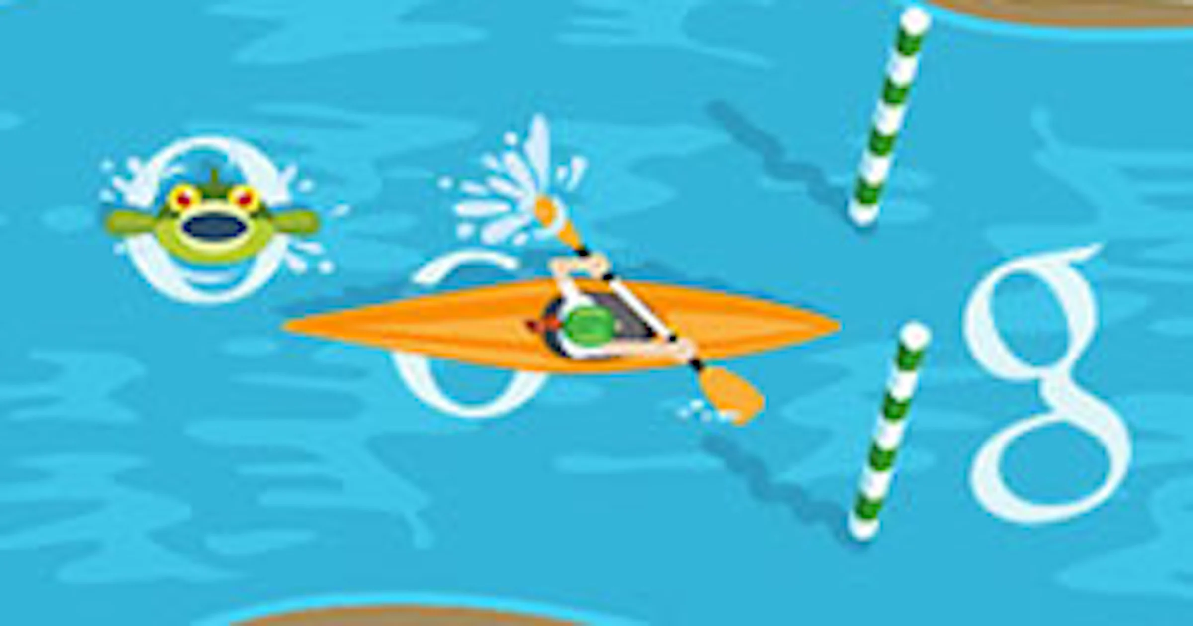 Olympische Spelen kanovaren Google Doodle