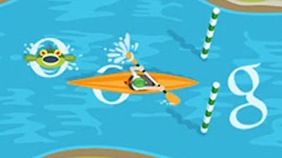 Olympische Spelen kanovaren Google Doodle