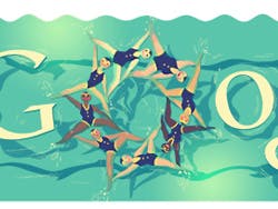Olympische Spelen synchroonzwemmen Google Doodle