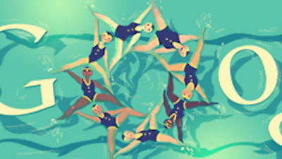Olympische Spelen synchroonzwemmen Google Doodle