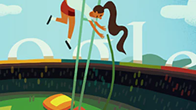 Olympische Spelen polsstokhoogspringen Google Doodle