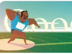 Olympische Spelen kogelstoten Google Doodle