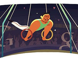 Olympische Spelen turnen Google Doodle