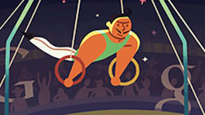 Olympische Spelen turnen Google Doodle