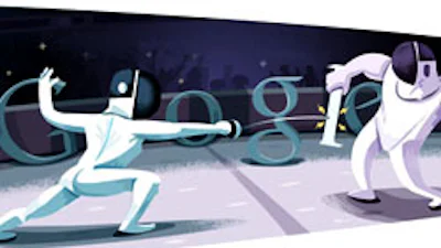 Olympische Spelen schermen Google Doodle