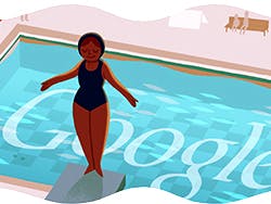 Olympische Spelen schoonspringen Google Doodle